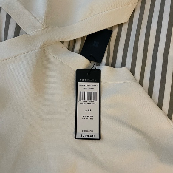 BCBGMaxAzria White Cut Out Ruffled Mini Dress - Picture 4 of 5